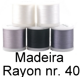 Madeira Rayon nr. 40 knipletråd maskinbroderi